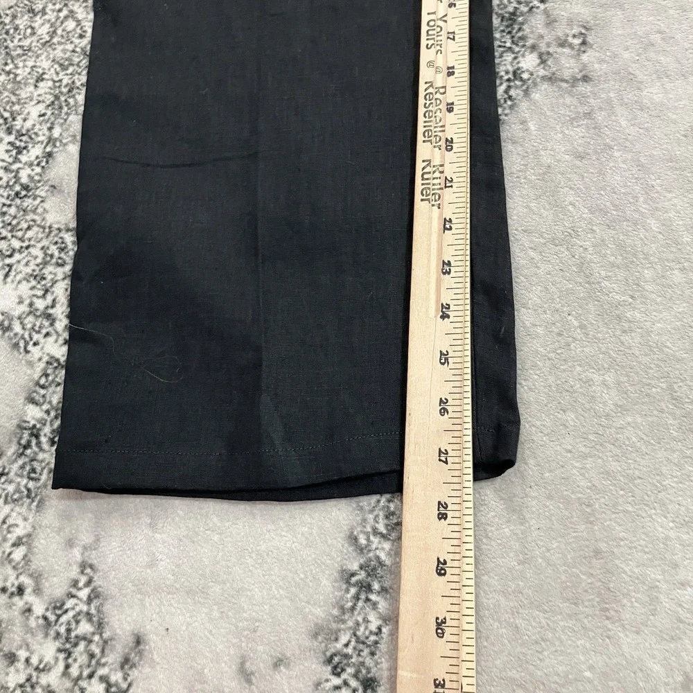 Quince 100% European Linen Pants Womens Size XL Black NWT Straight Leg Pull On